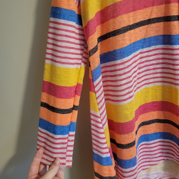 Multi Color Striped V Neck Sweater - Picture 7 of 9